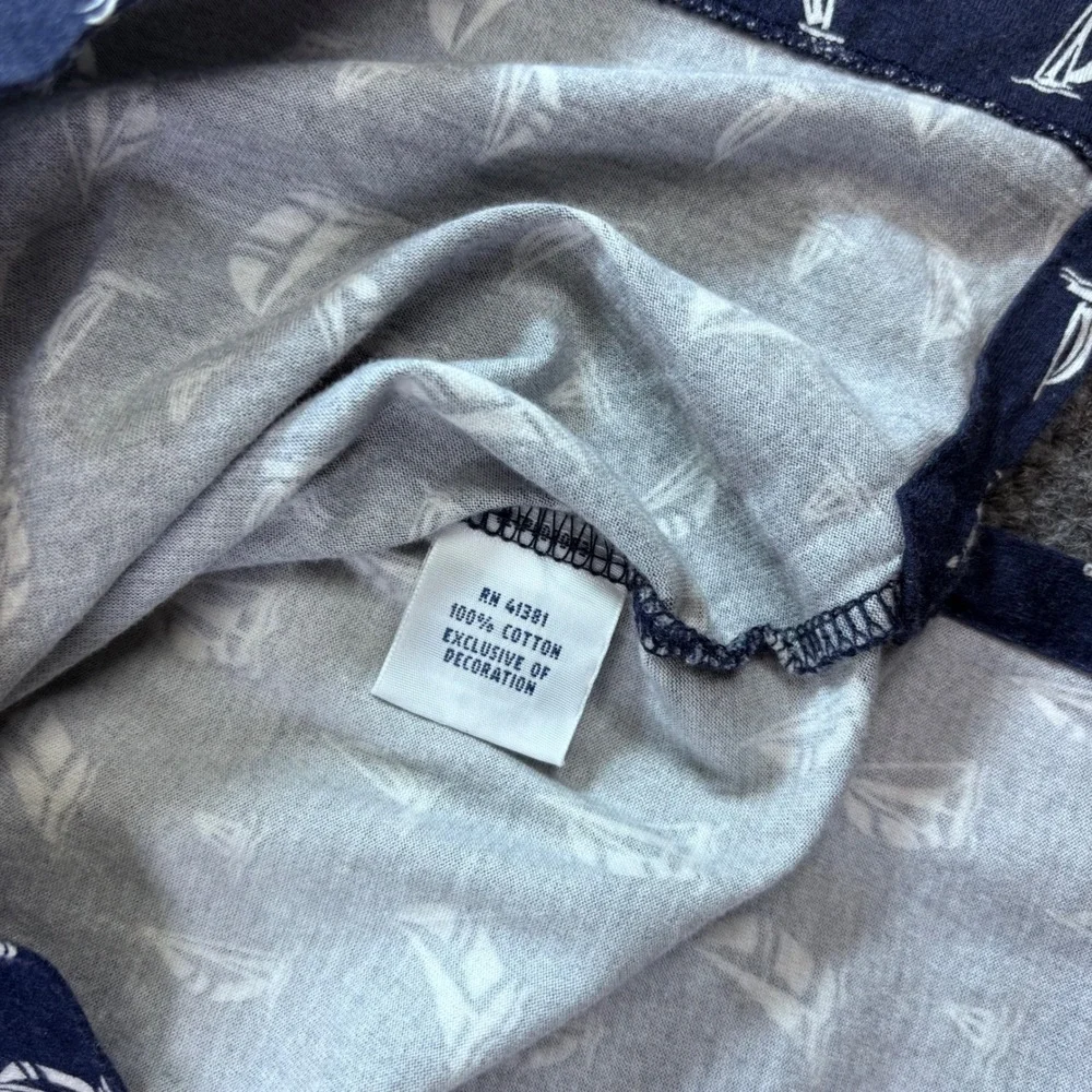 Polo Ralph Lauren Polo Shirt Mens XL Navy Blue Sailboat AOP Cotton Nautical